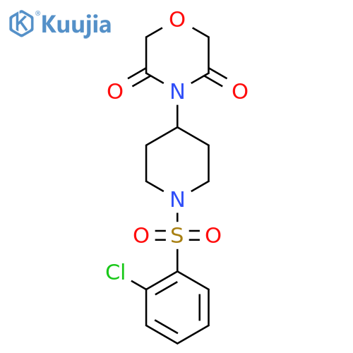 4-1-(2-chlorobenzenesulfonyl)piperidin-4-ylmorpholine-3,5-dione structure