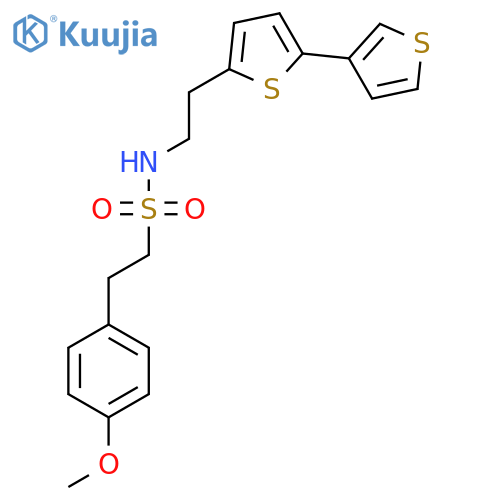 N-(2-{2,3'-bithiophene-5-yl}ethyl)-2-(4-methoxyphenyl)ethane-1-sulfonamide structure