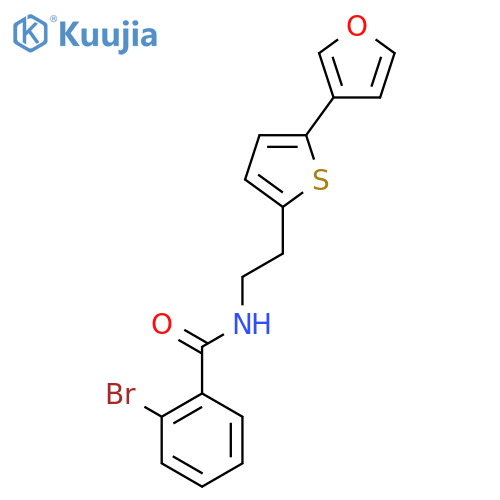2-bromo-N-{2-5-(furan-3-yl)thiophen-2-ylethyl}benzamide structure