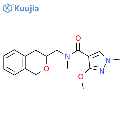 N-[(3,4-dihydro-1H-2-benzopyran-3-yl)methyl]-3-methoxy-N,1-dimethyl-1H-pyrazole-4-carboxamide structure