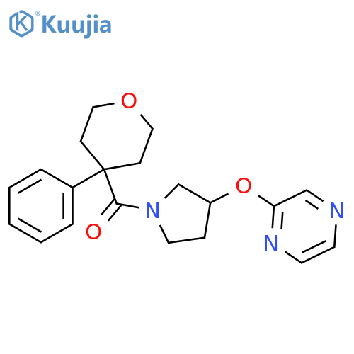2-{[1-(4-phenyloxane-4-carbonyl)pyrrolidin-3-yl]oxy}pyrazine structure