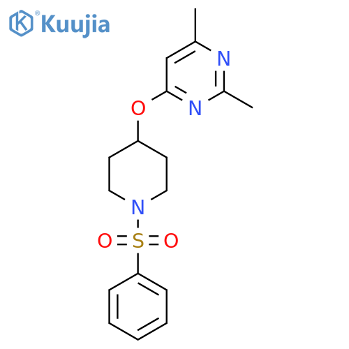 4-{1-(benzenesulfonyl)piperidin-4-yloxy}-2,6-dimethylpyrimidine structure