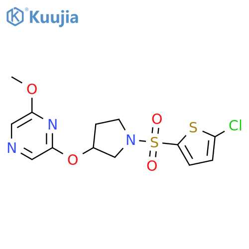 2-({1-(5-chlorothiophen-2-yl)sulfonylpyrrolidin-3-yl}oxy)-6-methoxypyrazine structure