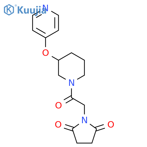1-{2-oxo-2-3-(pyridin-4-yloxy)piperidin-1-ylethyl}pyrrolidine-2,5-dione structure