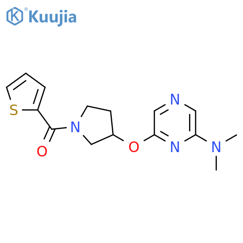 N,N-dimethyl-6-{[1-(thiophene-2-carbonyl)pyrrolidin-3-yl]oxy}pyrazin-2-amine structure