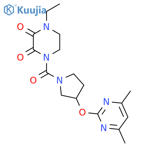 1-(3-((4,6-Dimethylpyrimidin-2-yl)oxy)pyrrolidine-1-carbonyl)-4-ethylpiperazine-2,3-dione structure