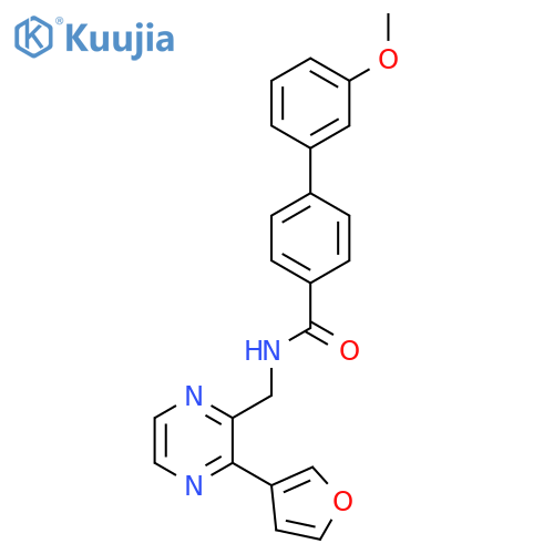 N-{3-(furan-3-yl)pyrazin-2-ylmethyl}-3'-methoxy-1,1'-biphenyl-4-carboxamide structure