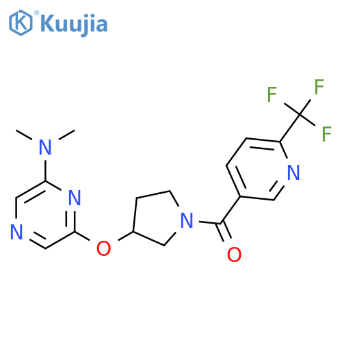 N,N-dimethyl-6-({1-[6-(trifluoromethyl)pyridine-3-carbonyl]pyrrolidin-3-yl}oxy)pyrazin-2-amine structure