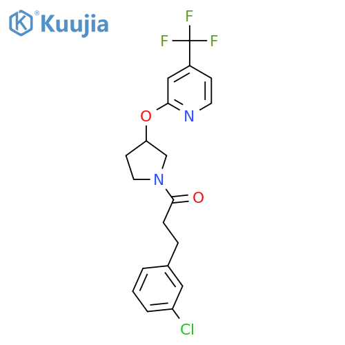 3-(3-Chlorophenyl)-1-(3-((4-(trifluoromethyl)pyridin-2-yl)oxy)pyrrolidin-1-yl)propan-1-one structure