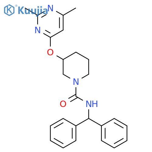 3-[(2,6-dimethylpyrimidin-4-yl)oxy]-N-(diphenylmethyl)piperidine-1-carboxamide structure