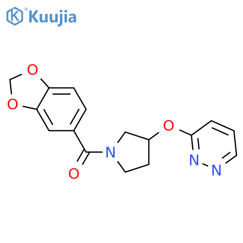 3-{[1-(2H-1,3-benzodioxole-5-carbonyl)pyrrolidin-3-yl]oxy}pyridazine structure