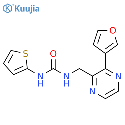 1-{3-(furan-3-yl)pyrazin-2-ylmethyl}-3-(thiophen-2-yl)urea structure