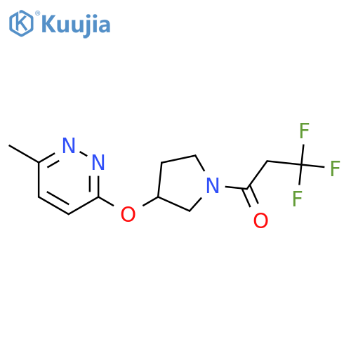 3,3,3-Trifluoro-1-{3-[(6-methylpyridazin-3-yl)oxy]pyrrolidin-1-yl}propan-1-one structure