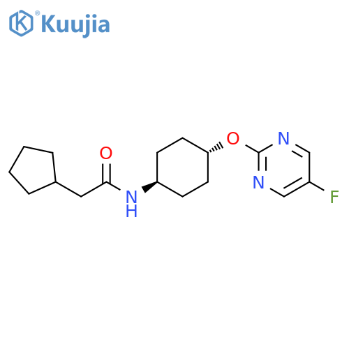 2-cyclopentyl-N-[(1r,4r)-4-[(5-fluoropyrimidin-2-yl)oxy]cyclohexyl]acetamide structure