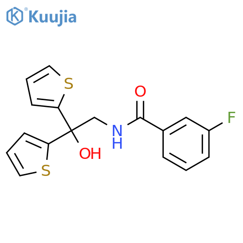 3-fluoro-N-2-hydroxy-2,2-bis(thiophen-2-yl)ethylbenzamide structure