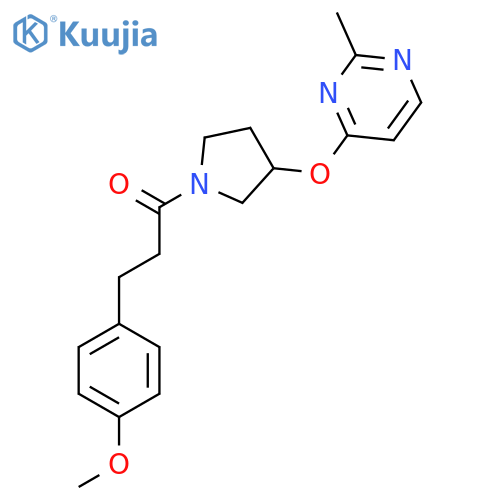 3-(4-Methoxyphenyl)-1-{3-[(2-methylpyrimidin-4-yl)oxy]pyrrolidin-1-yl}propan-1-one structure