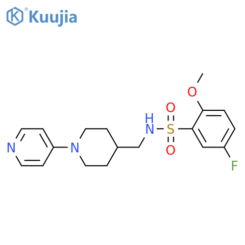 5-fluoro-2-methoxy-N-{[1-(pyridin-4-yl)piperidin-4-yl]methyl}benzene-1-sulfonamide structure