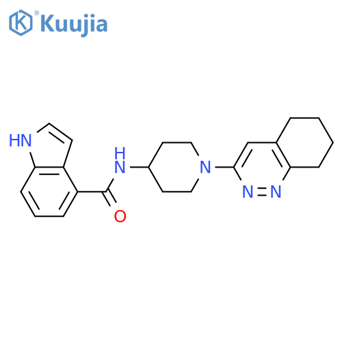 N-[1-(5,6,7,8-tetrahydrocinnolin-3-yl)piperidin-4-yl]-1H-indole-4-carboxamide structure