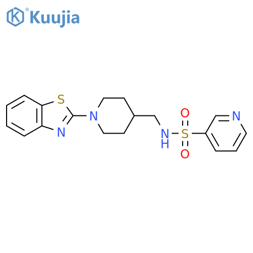 N-{1-(1,3-benzothiazol-2-yl)piperidin-4-ylmethyl}pyridine-3-sulfonamide structure