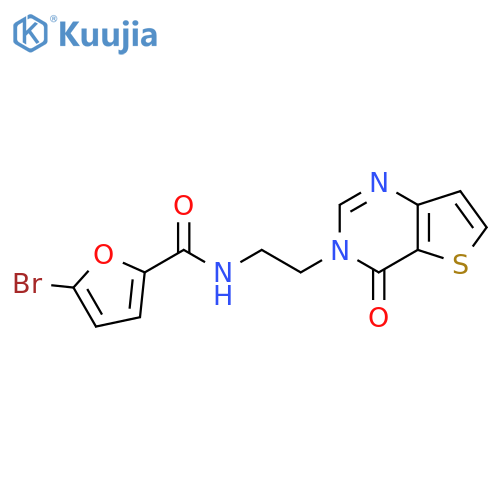 5-bromo-N-(2-{4-oxo-3H,4H-thieno[3,2-d]pyrimidin-3-yl}ethyl)furan-2-carboxamide structure