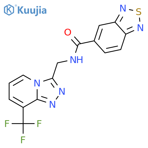 N-{8-(trifluoromethyl)-1,2,4triazolo4,3-apyridin-3-ylmethyl}-2,1,3-benzothiadiazole-5-carboxamide structure