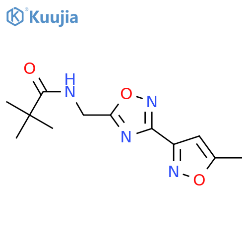2,2-dimethyl-N-{[3-(5-methyl-1,2-oxazol-3-yl)-1,2,4-oxadiazol-5-yl]methyl}propanamide structure