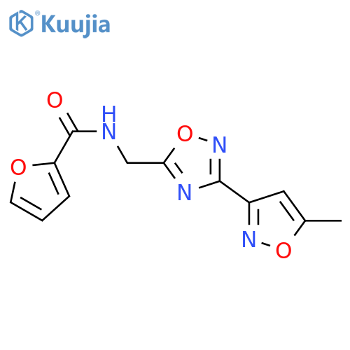N-{3-(5-methyl-1,2-oxazol-3-yl)-1,2,4-oxadiazol-5-ylmethyl}furan-2-carboxamide structure