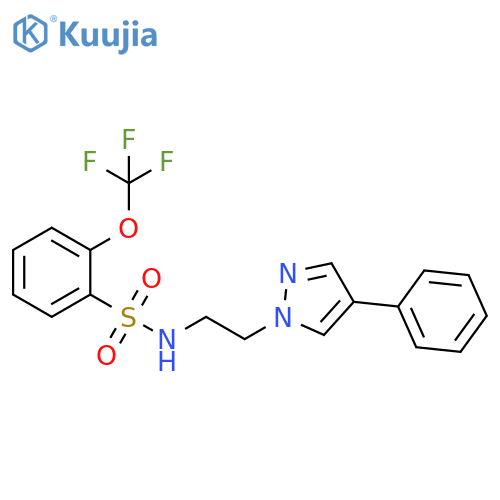 N-[2-(4-phenyl-1H-pyrazol-1-yl)ethyl]-2-(trifluoromethoxy)benzene-1-sulfonamide structure