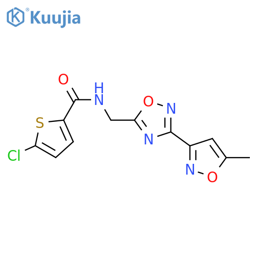 5-chloro-N-{[3-(5-methyl-1,2-oxazol-3-yl)-1,2,4-oxadiazol-5-yl]methyl}thiophene-2-carboxamide structure