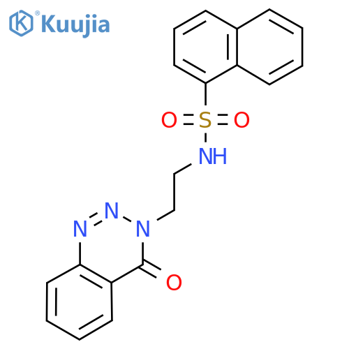 N-[2-(4-oxo-3,4-dihydro-1,2,3-benzotriazin-3-yl)ethyl]naphthalene-1-sulfonamide structure