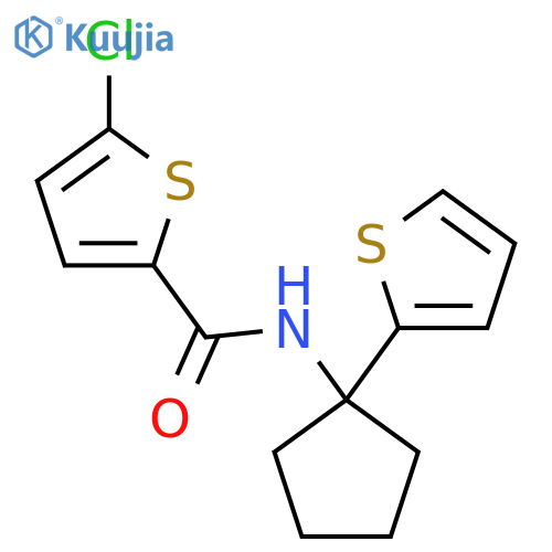5-chloro-N-1-(thiophen-2-yl)cyclopentylthiophene-2-carboxamide structure