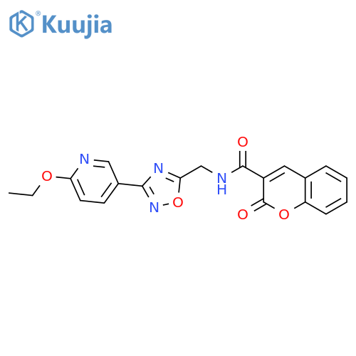 N-{[3-(6-ethoxypyridin-3-yl)-1,2,4-oxadiazol-5-yl]methyl}-2-oxo-2H-chromene-3-carboxamide structure