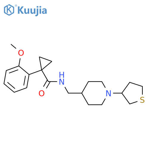 1-(2-methoxyphenyl)-N-{[1-(thiolan-3-yl)piperidin-4-yl]methyl}cyclopropane-1-carboxamide structure