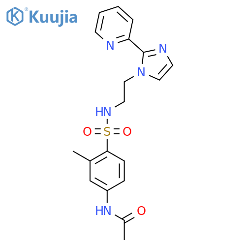N-3-methyl-4-({2-2-(pyridin-2-yl)-1H-imidazol-1-ylethyl}sulfamoyl)phenylacetamide structure
