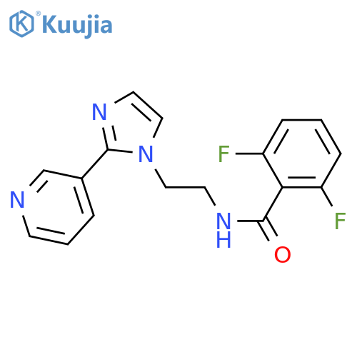 2,6-difluoro-N-{2-2-(pyridin-3-yl)-1H-imidazol-1-ylethyl}benzamide structure