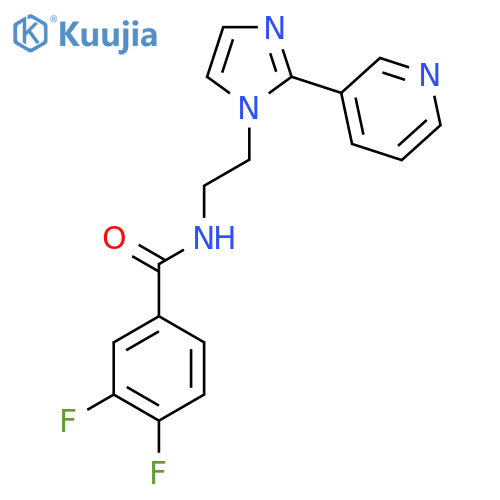 3,4-difluoro-N-{2-[2-(pyridin-3-yl)-1H-imidazol-1-yl]ethyl}benzamide structure