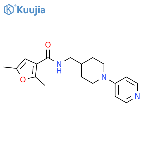 2,5-dimethyl-N-{[1-(pyridin-4-yl)piperidin-4-yl]methyl}furan-3-carboxamide structure