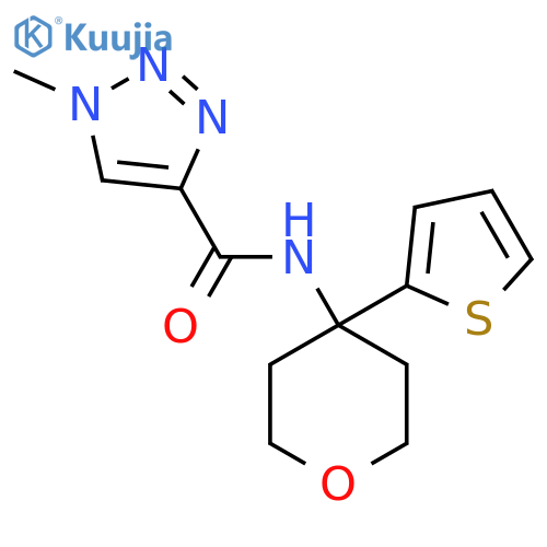 1-methyl-N-4-(thiophen-2-yl)oxan-4-yl-1H-1,2,3-triazole-4-carboxamide structure