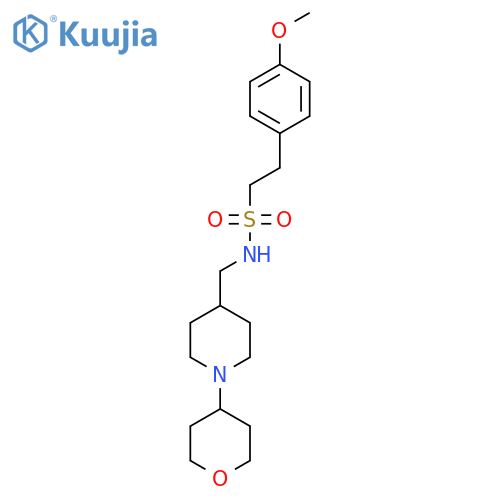 2-(4-methoxyphenyl)-N-{[1-(oxan-4-yl)piperidin-4-yl]methyl}ethane-1-sulfonamide structure