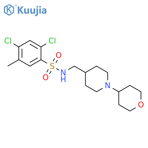 2,4-dichloro-5-methyl-N-{[1-(oxan-4-yl)piperidin-4-yl]methyl}benzene-1-sulfonamide structure
