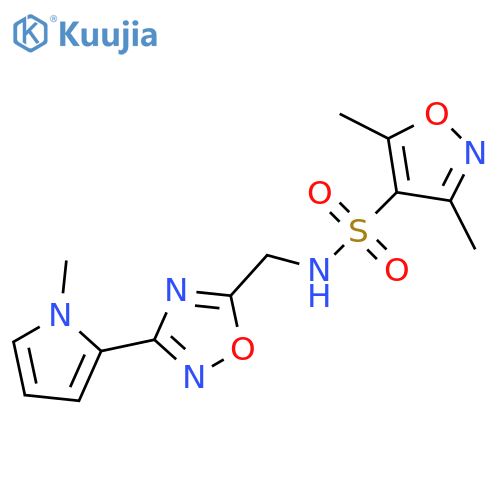 3,5-dimethyl-N-{[3-(1-methyl-1H-pyrrol-2-yl)-1,2,4-oxadiazol-5-yl]methyl}-1,2-oxazole-4-sulfonamide structure