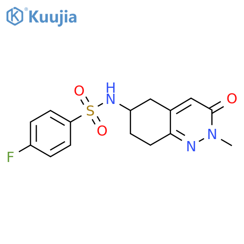 4-fluoro-N-(2-methyl-3-oxo-2,3,5,6,7,8-hexahydrocinnolin-6-yl)benzene-1-sulfonamide structure