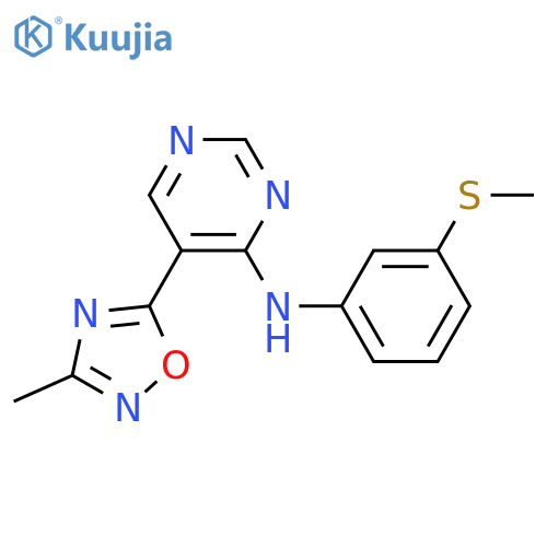 5-(3-methyl-1,2,4-oxadiazol-5-yl)-N-[3-(methylsulfanyl)phenyl]pyrimidin-4-amine structure