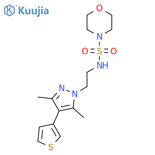 N-{2-[3,5-dimethyl-4-(thiophen-3-yl)-1H-pyrazol-1-yl]ethyl}morpholine-4-sulfonamide structure