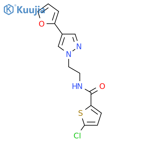 5-chloro-N-{2-4-(furan-2-yl)-1H-pyrazol-1-ylethyl}thiophene-2-carboxamide structure