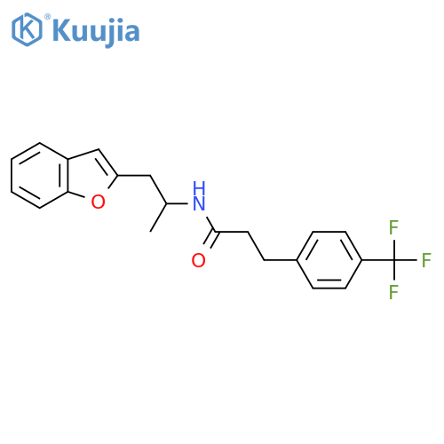 N-1-(1-benzofuran-2-yl)propan-2-yl-3-4-(trifluoromethyl)phenylpropanamide structure