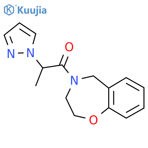 2-(1H-pyrazol-1-yl)-1-(2,3,4,5-tetrahydro-1,4-benzoxazepin-4-yl)propan-1-one structure