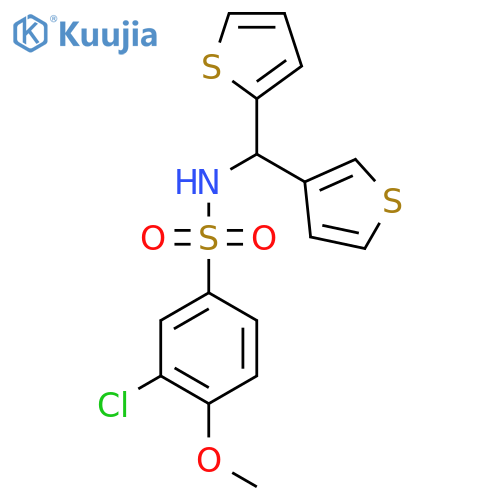 3-chloro-4-methoxy-N-(thiophen-2-yl)(thiophen-3-yl)methylbenzene-1-sulfonamide structure