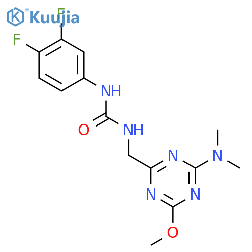1-(3,4-difluorophenyl)-3-{4-(dimethylamino)-6-methoxy-1,3,5-triazin-2-ylmethyl}urea structure