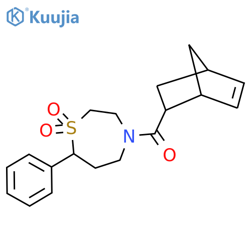 4-{bicyclo2.2.1hept-5-ene-2-carbonyl}-7-phenyl-1lambda6,4-thiazepane-1,1-dione structure